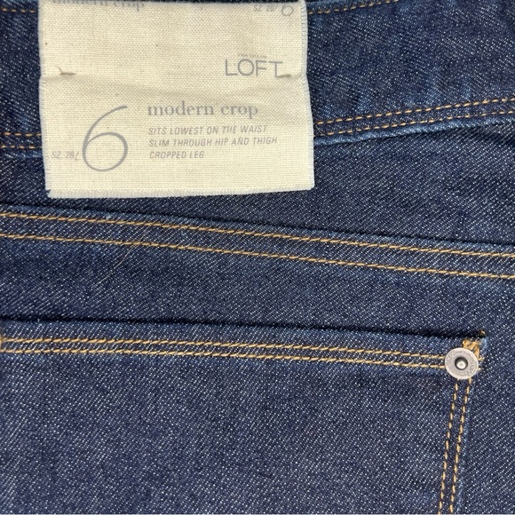 LOFT Modern Crop Dark Wash Denim Jeans Size 6 - Picture 5 of 5